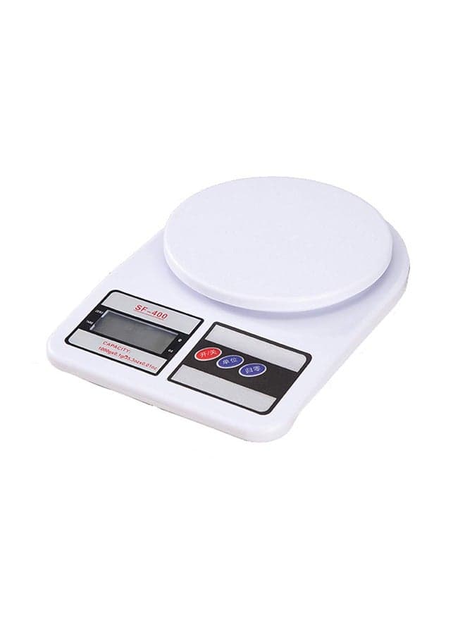 Electronic Digit Weighing Kitchen Scale White 18x2.5x13cm