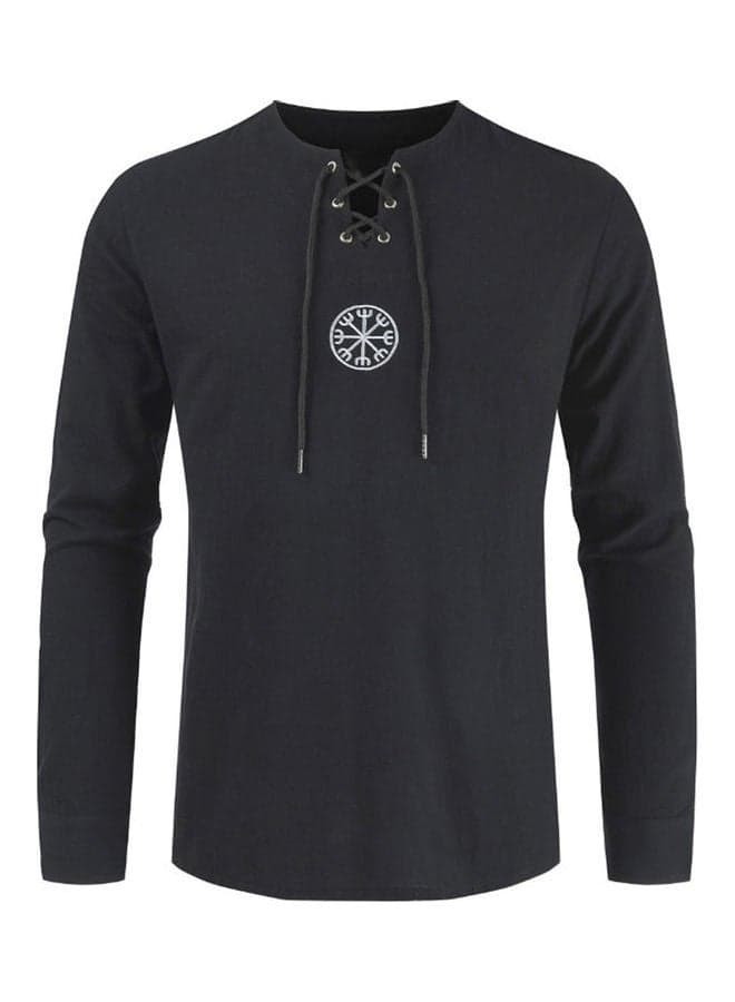 Ancient Viking Embroidered T-Shirt Black