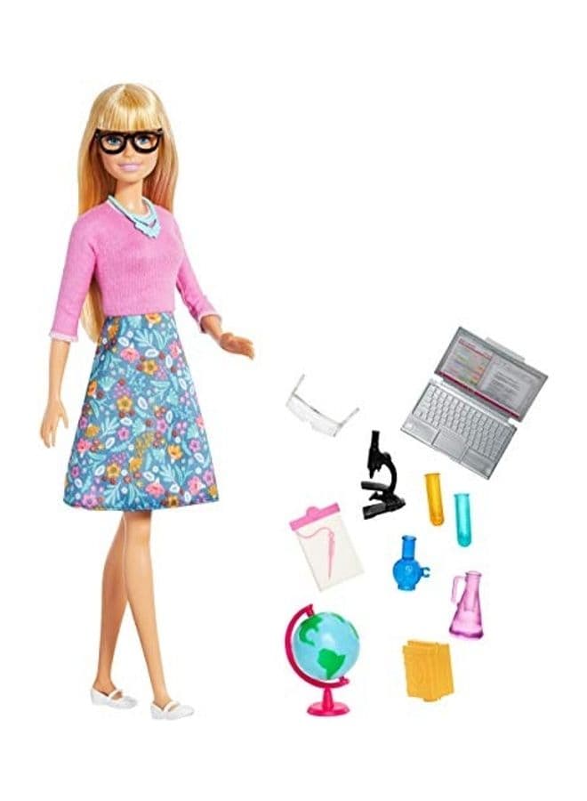 11-Piece You Can Be Anything Teacher Barbie Doll Playset