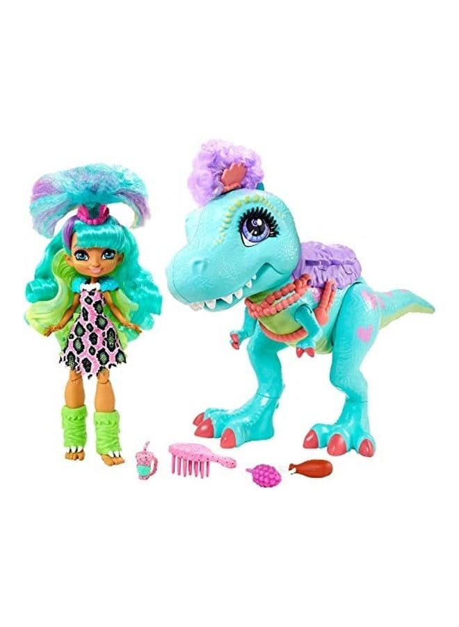 Cave Club Rockelle Doll and Tyrasaurus Dinosaur with Accessories 5 x 16inch