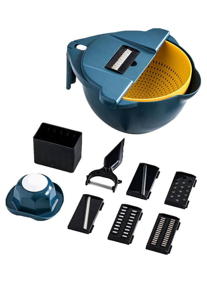12-Piece Multifunctional Vegetable Slicer Kit Blue/Black/Yellow