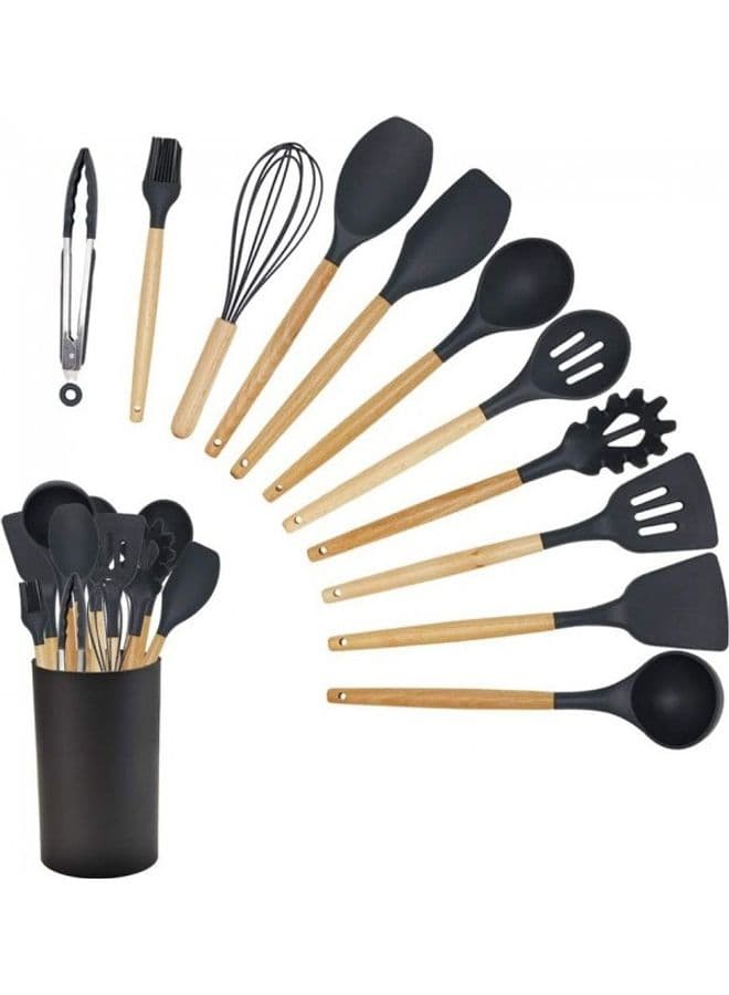 11-Pieces Kitchen Utensil Set Grey 25cm