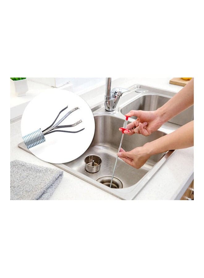 Wire Spring Sink Cleaning Stick Silver 62 x 3 x 3cm