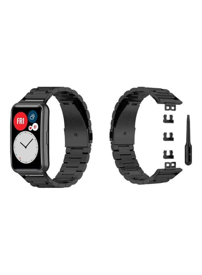 Stainless Steel Replacement Band For Huawei Watch Fit Black