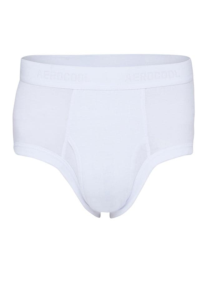 Men'S Brief 75% Cotton 25% Aerocool Summer Underwear - White (1Pc Pack) White