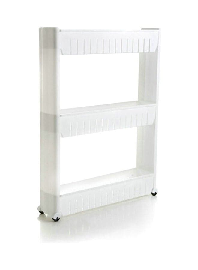 3-Tier Mobile Shelving Storage Cart White