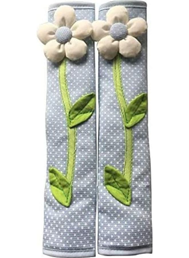 2-Piece Decorative Flower Refrigerator Door Handle Set Multicolour