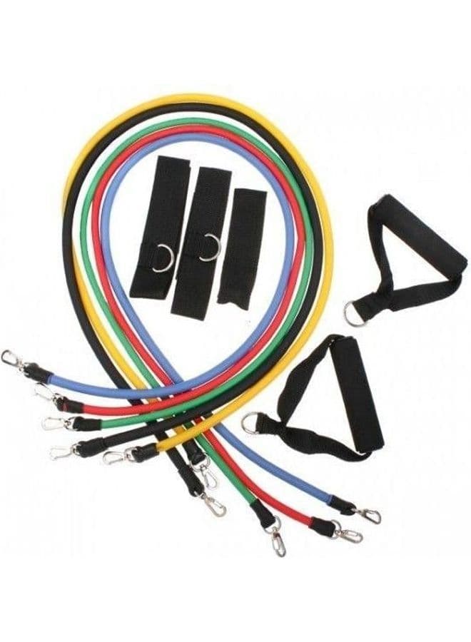 11-Piece Pull Rope Fitness Exercises Resistance Bands Set