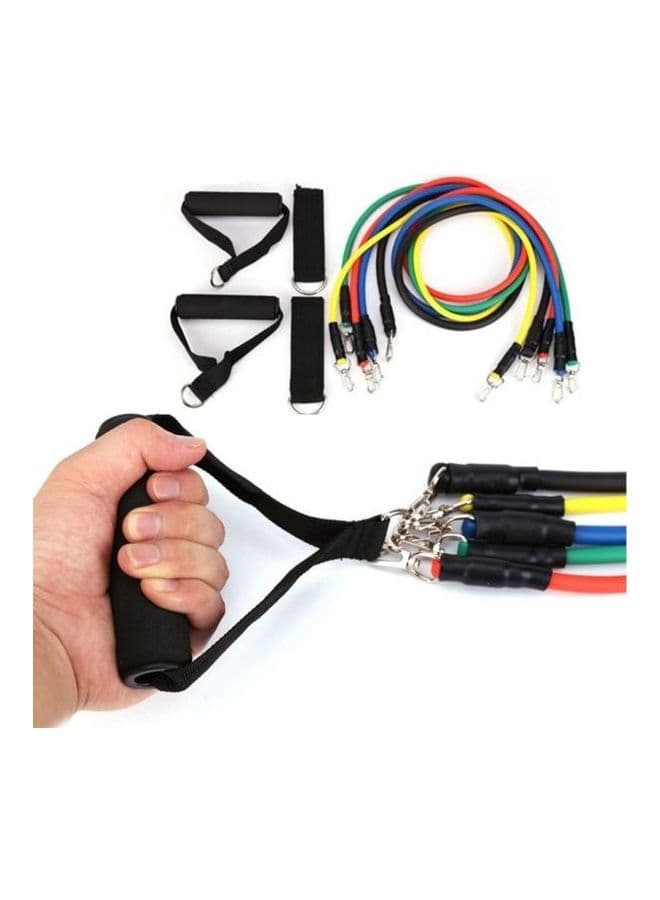 11-Piece Sport Resistance Exercise Band With Bag 21 x 18.2 x 6.8cm