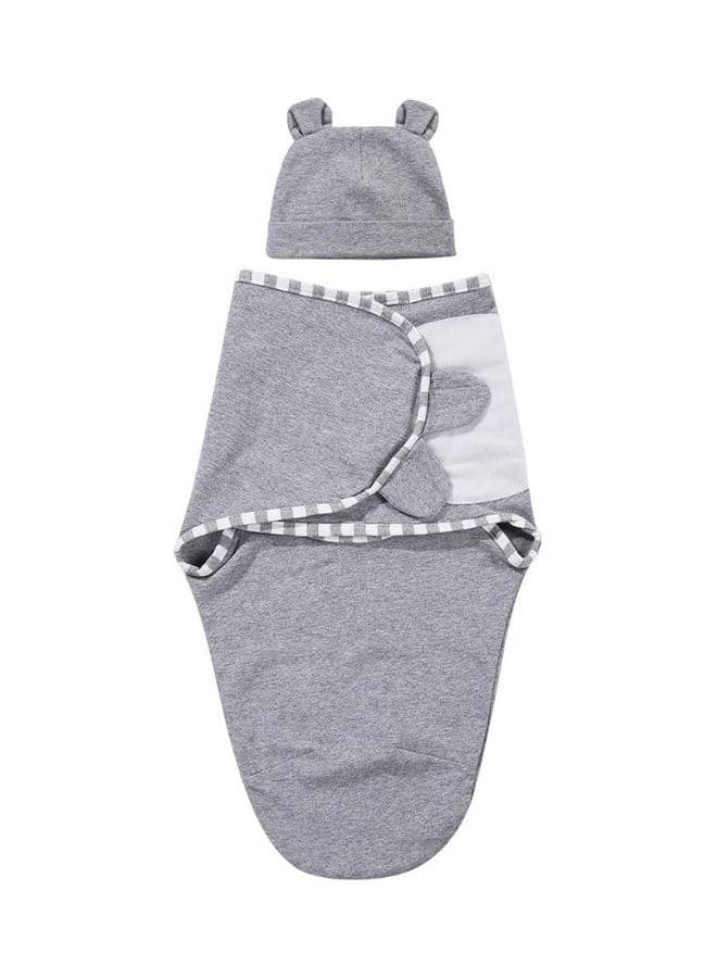 2-Piece Newborn Baby's Swaddling and Hat Set