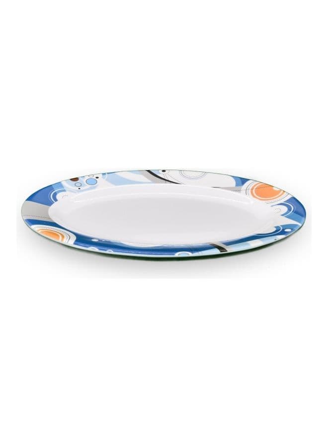 Melamine Platter White/Blue/Yellow 9.5inch