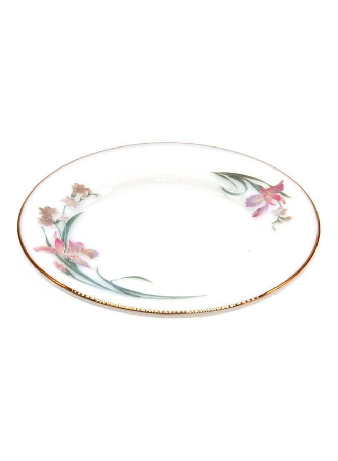 Floral Design Dinner Plate White/Pink/Blue 7inch