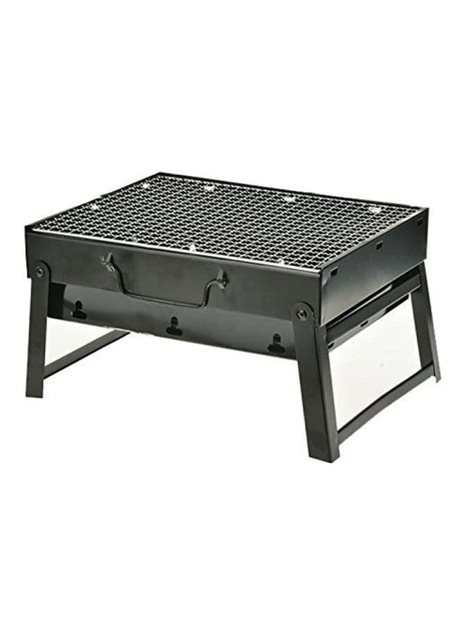 Portable Folding BBQ Charcoal Grill Black 15 x 35cm