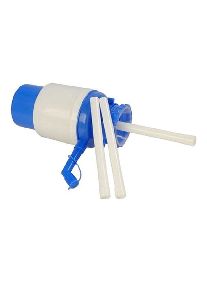 5-Piece Hand Press Bottle Dispenser With Tubes Set Blue/White 24x12x12cm