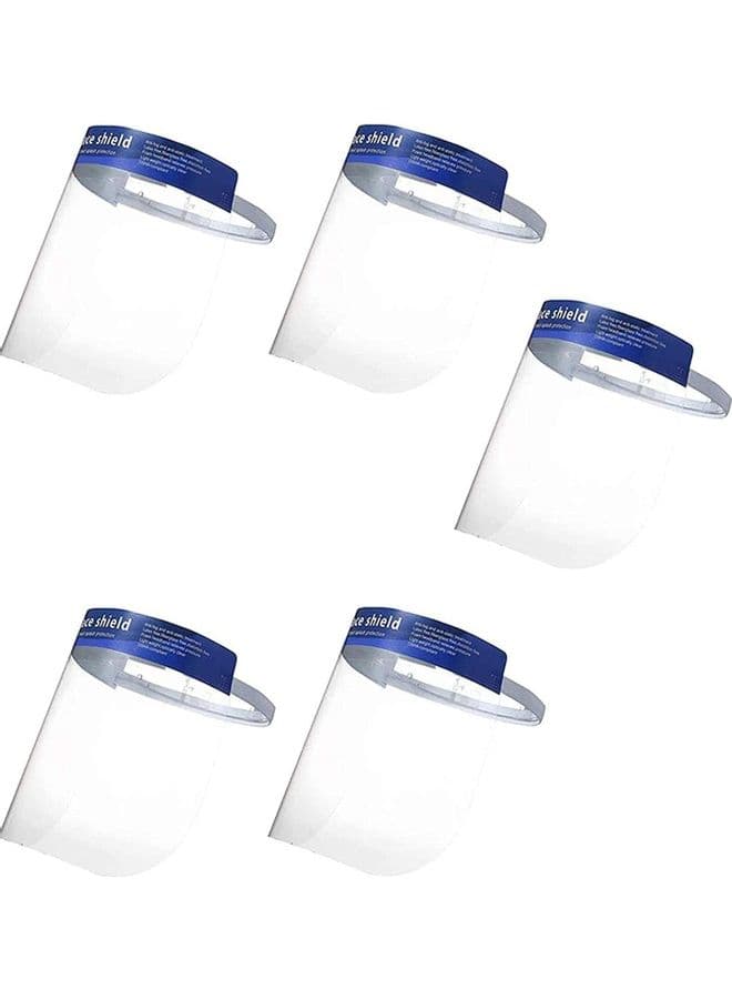 Pack Of 5 - Disposable Face Shield With Adjustable Elastic Strap