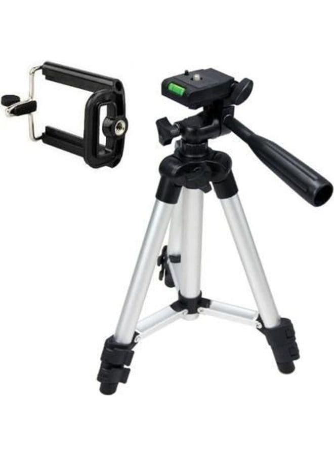 360 Universal Portable Digital Camera Camcorder Tripod Stand Lightweight W/ Bag, Mobile Holder Silver/Black