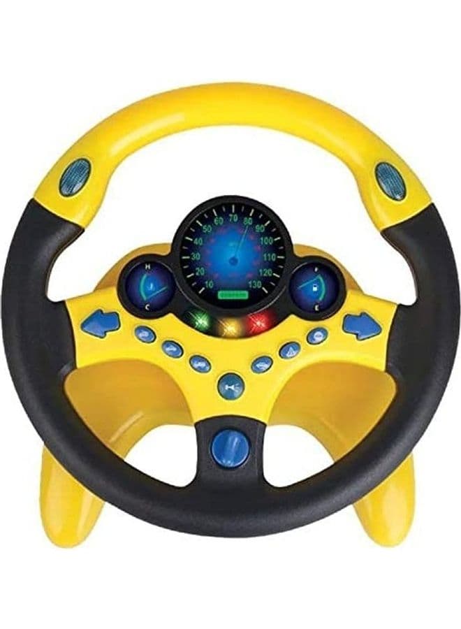 Steering Wheel Toy With Flashing Lights Sound Effects Yellow