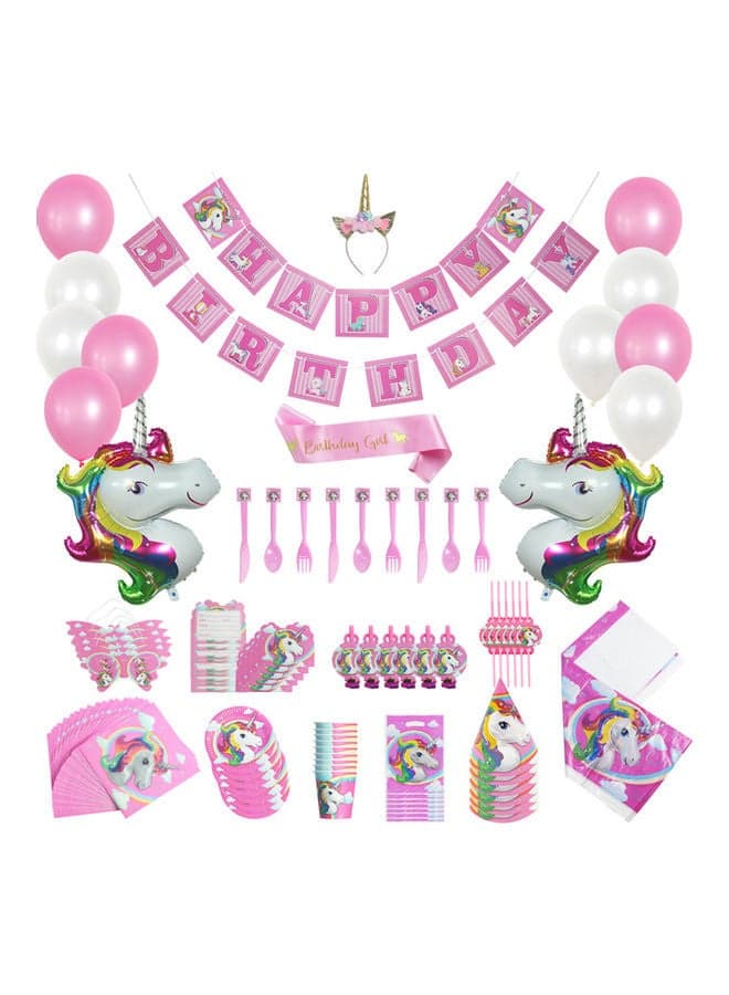 133-Piece Unicorn Birthday Party Decoration Set 27.5x14.5x26.5cm
