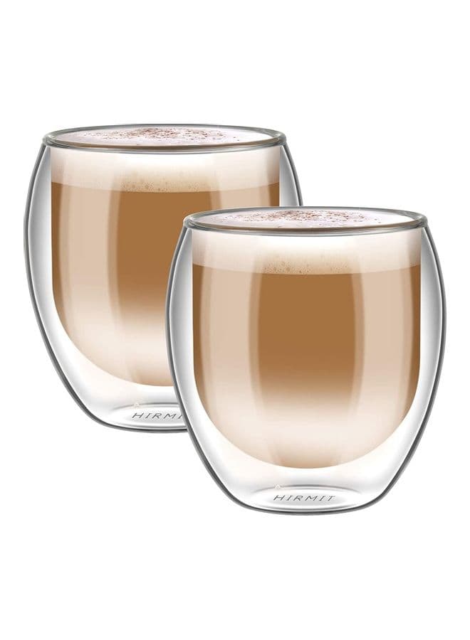 2-Piece Double Walled Coffee Mugs Clear