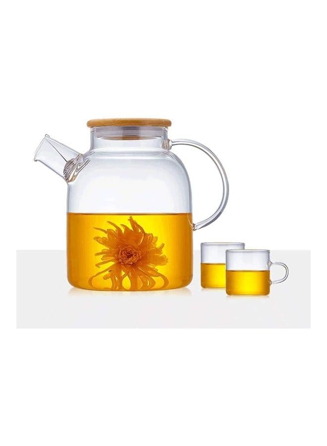 Heat Resistant Glass Teapot Set Clear 1500ml