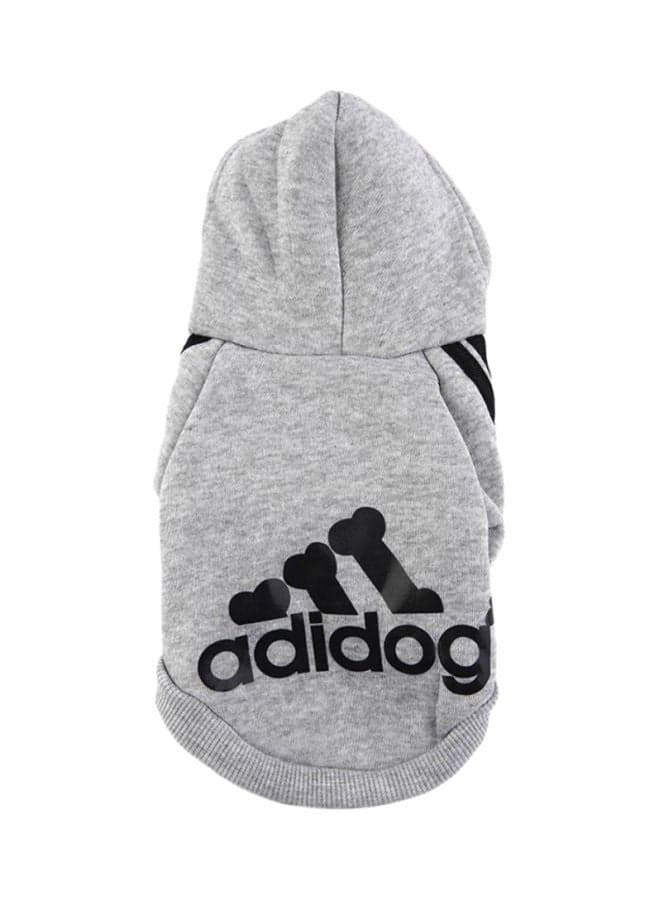 Bone Printed Hoodie For Dog Grey M