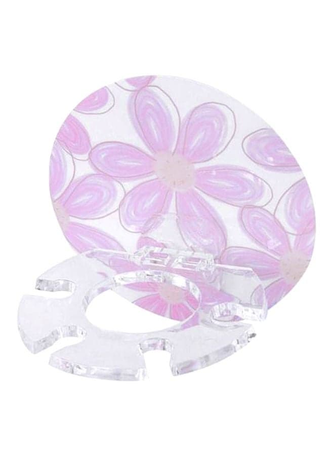 2-In-1 Wall Mounted Toothbrush And Toothpaste Holder White/Purple/Clear 9.3x9.3cm