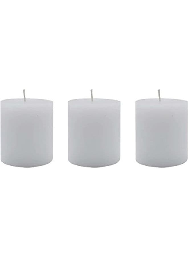 3-Pack Smokeless Scented Piller Candle White