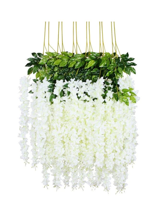 Hanging Flower White/Green 56.5 x 29.2 x 6.5cm