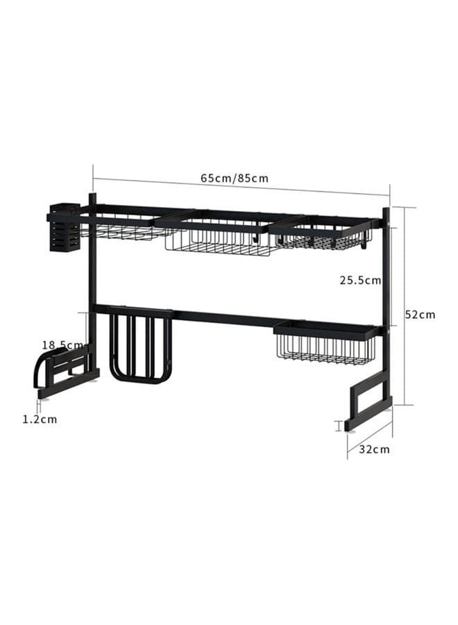Dish Drainer Drying Dryer Rack Black 65 x 52 x 32cm