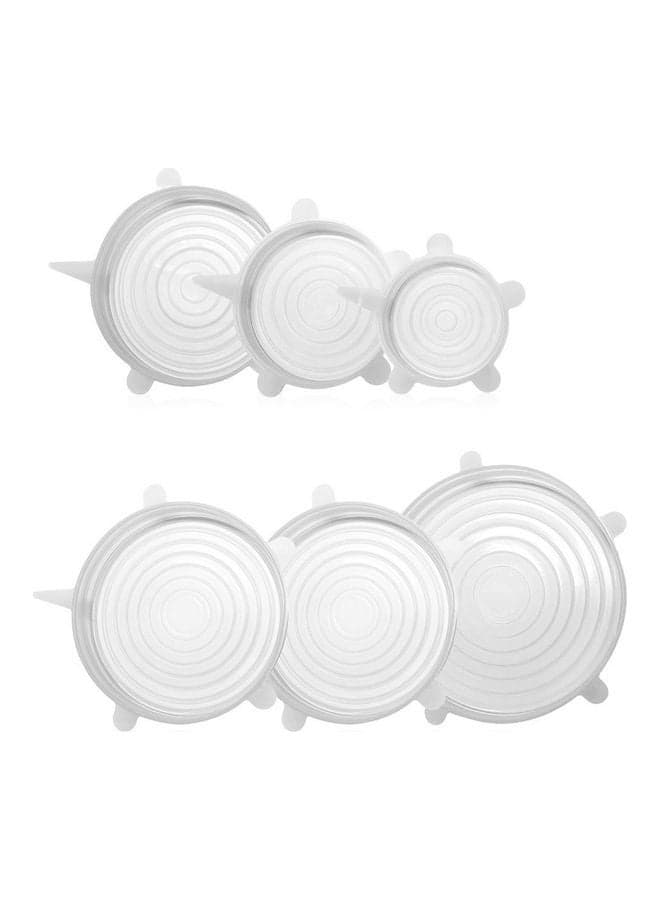 6-Piece Airtight Food Storage Cover White 22 x 6 x 22cm