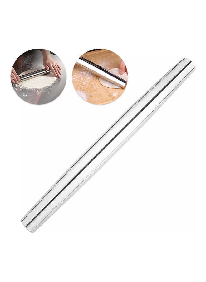 Stainless Steel Dough Roller Silver 34 x 4 x 4cm
