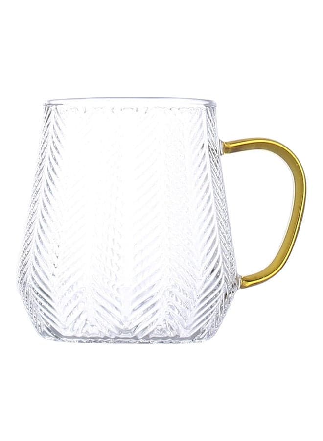 Glass Cup Clear/Gold 8x8x9cm