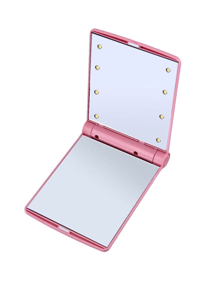 LED Folding Makeup Mirror Pink