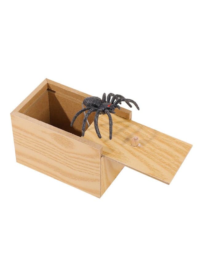 Spider Prank Scare Wooden Box Antistress Toy