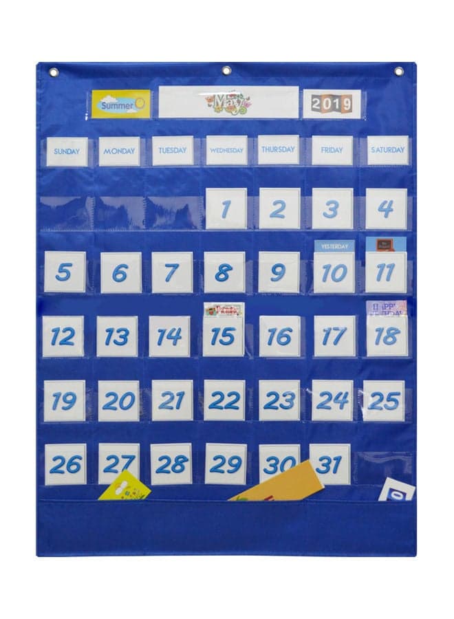 School Classroom Calendar Blue
