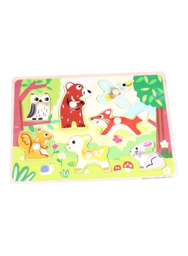 Wooden Forest Animals Hand Catch Puzzle With Knob 30x22.5x1.6cm