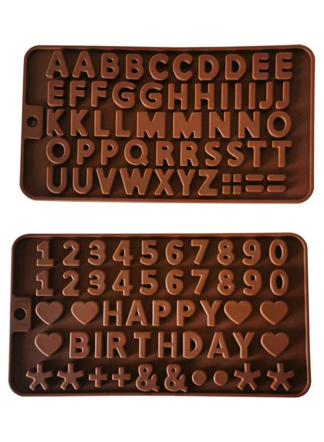 Double Pack Of Alphabets Letter Silicone Mould Brown 21 x 11cm
