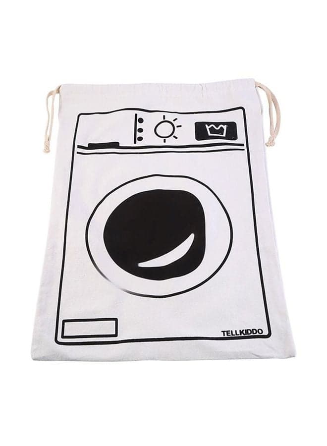 Fabric Laundry Bag White/Black