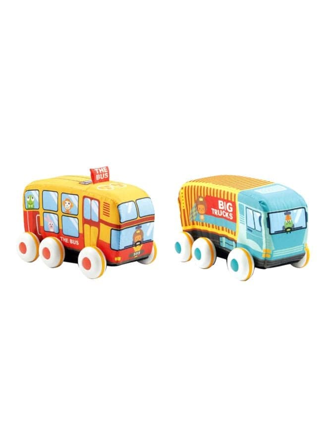 2-Piece Pullback Cloth Car Set Assures Fine Motor, Visual And Limb Training 42x15.5x11.5cm