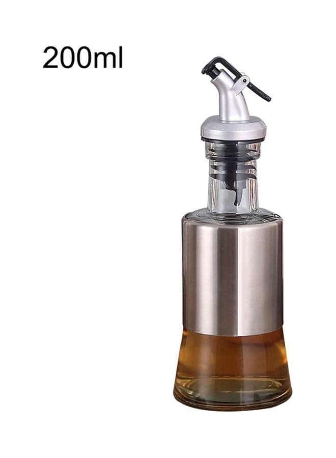 Kitchen Stainless Steel Oil Vinegar Sauce Honey Jar Storage Bottle Silver 19.2x7x6.7cm