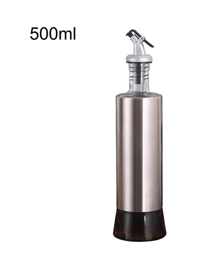 Kitchen Stainless Steel Oil Vinegar Sauce Honey Jar Storage Bottle Silver 28.65x8.8x8.45cm