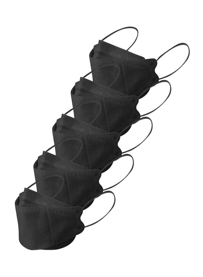 5-Pieces N95 FFP2 5 Layers Filtering Black Face Mask