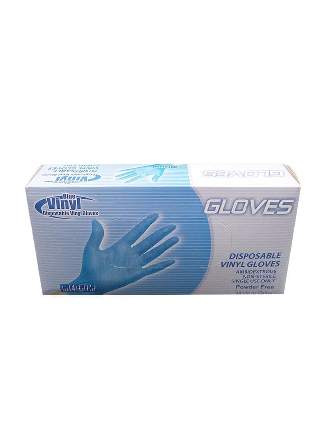 55-Piece Vinyl Free Gloves Blue Medium