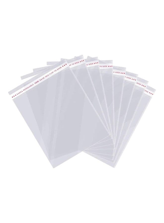 300-Piece Self Adhesive Sealing Cellophane Bags Clear 10x18cm