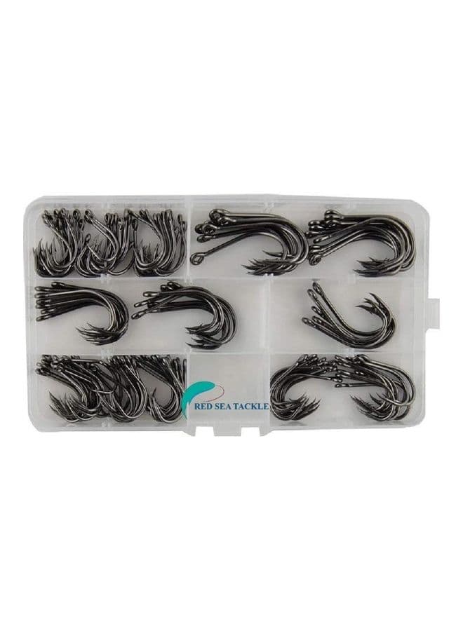 130-Piece Carbon Steel Fishing Hook Set