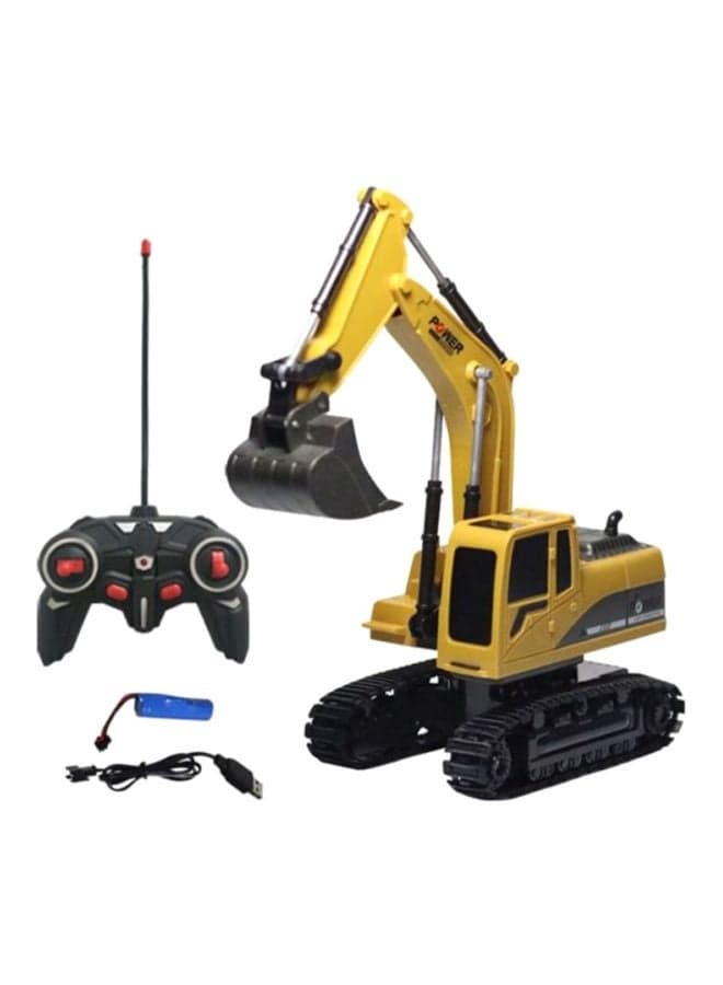 Heavy Metal Excavator Model Free Wheeler Die Cast Construction Toy 1:24 Scale