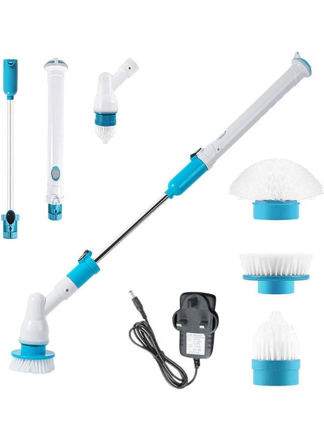 Electric Spin Scrubber Brush With Adjustable Extension Handle Set