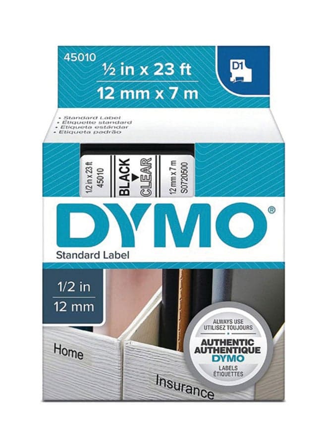 Standard Labeling Tape Black/Clear