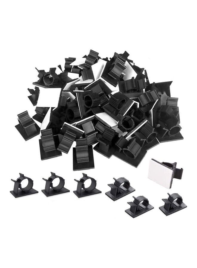 50 Piece Cable Management Adhesive Clips Black