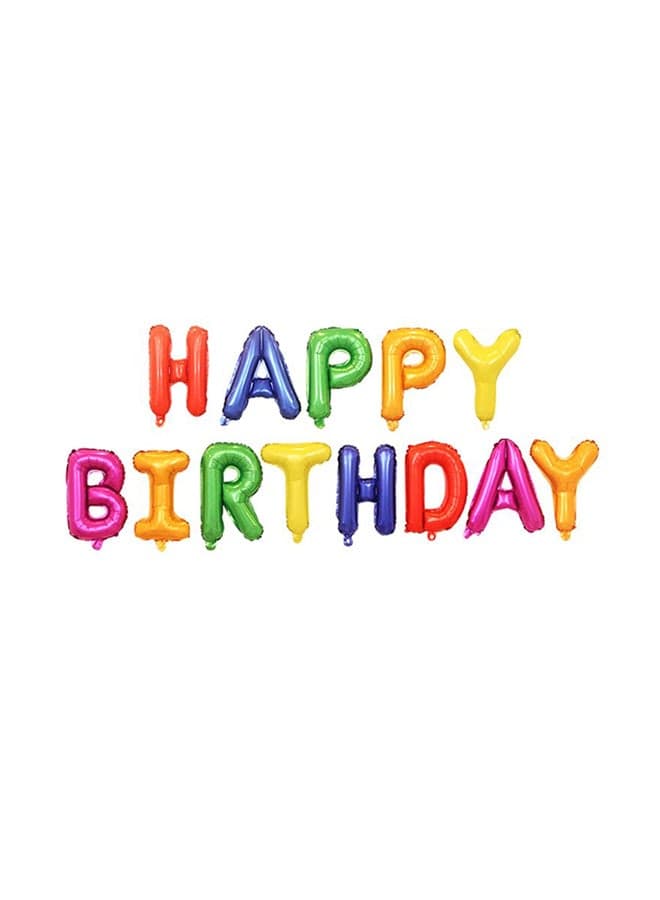 13-Piece Happy Birthday Letters Foil Balloon Set 16 Inch 16inch